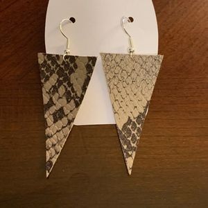 faux leather earrings with 925 silver